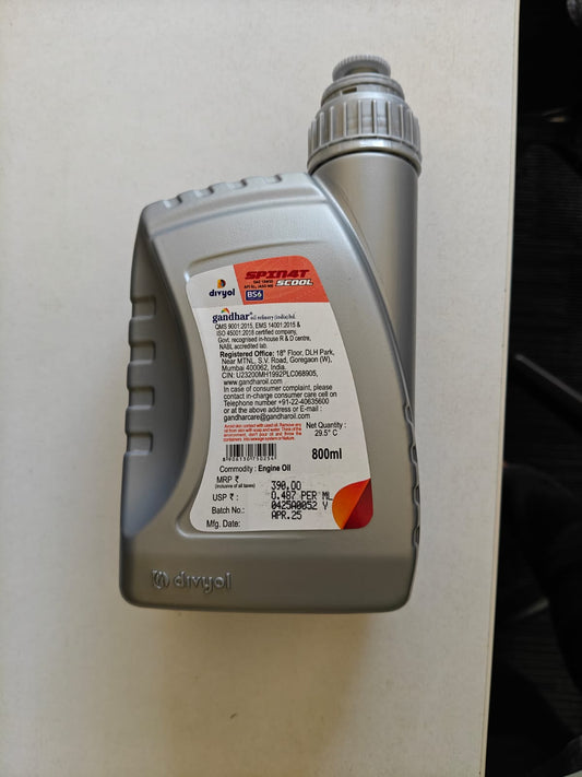 DIVYOL SPIN 4T SCOOL Engine Oil 10W30 - POC API SL 800ML
