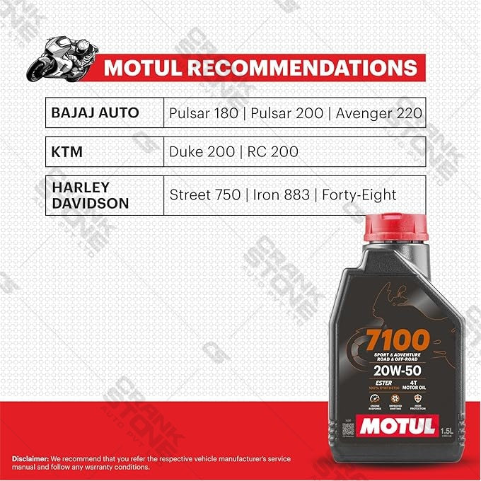 Fully Synthetic Engine Oil 7100 4T 20W50 1.5L